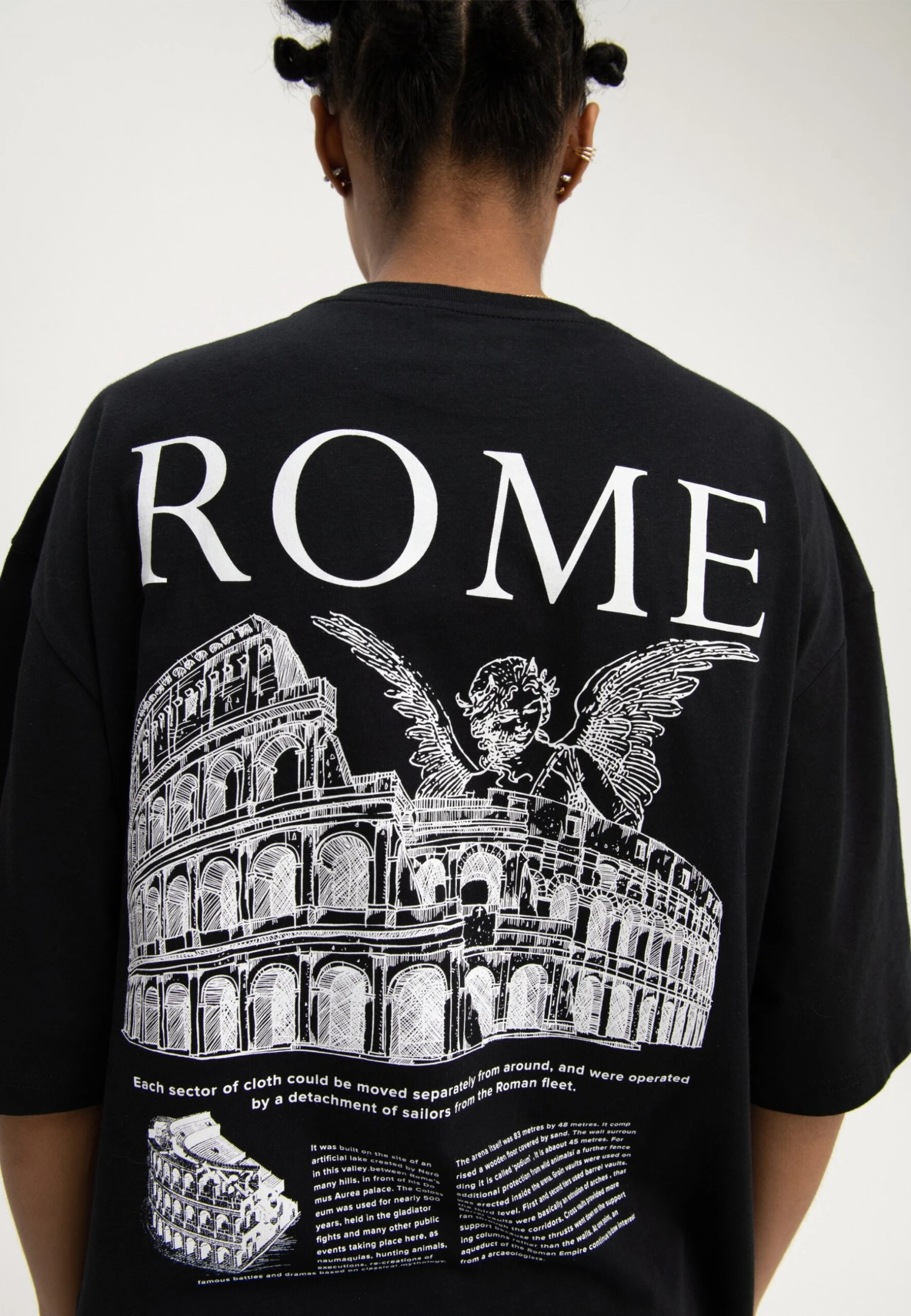 YOURTURN Rome Tee Unisex - T-Shirt Print - Black 3 YOURTURN Rome Tee Unisex - T-Shirt Print - Black - Afbeelding 3