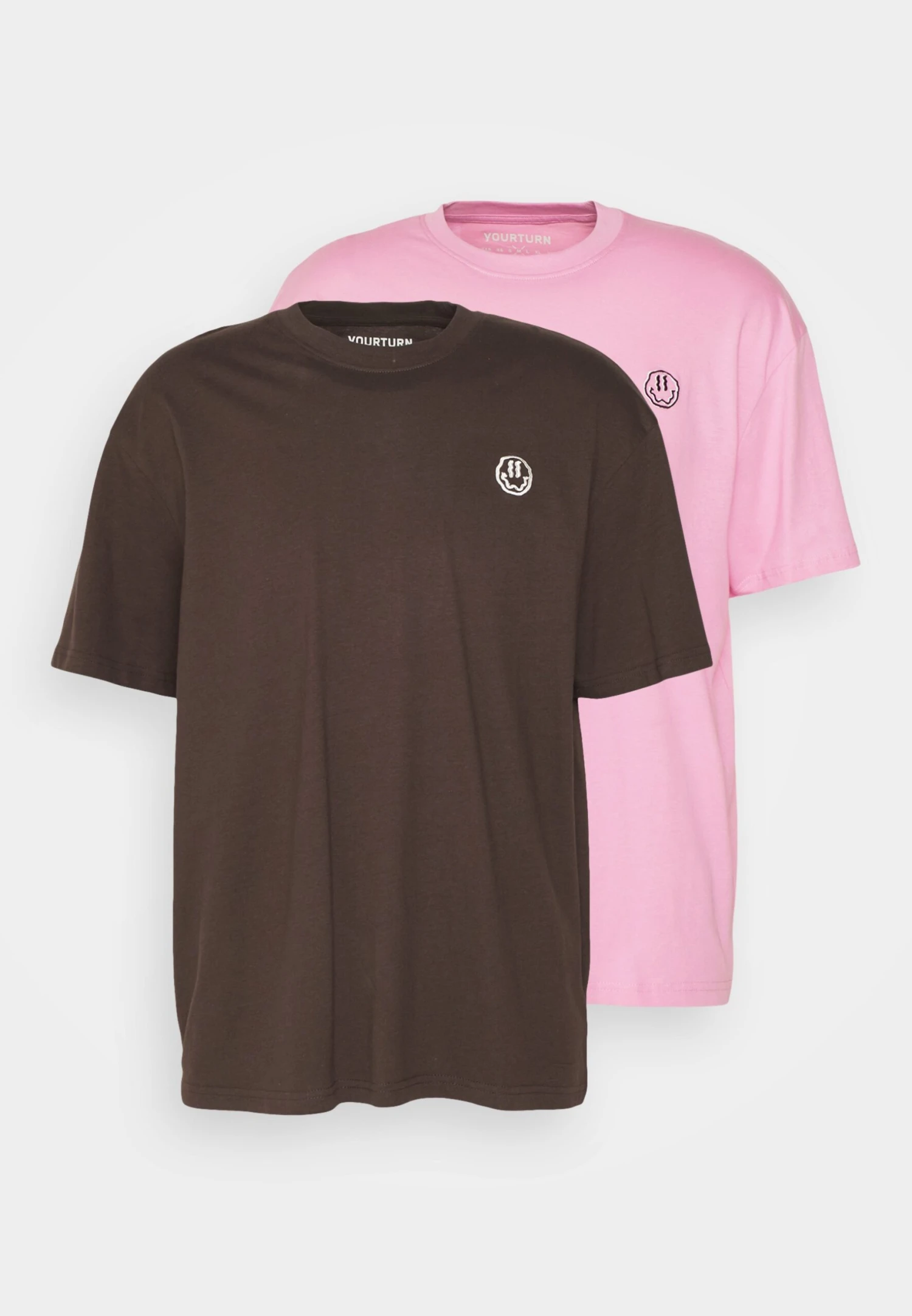 YOURTURN Unisex 2 Pack - T-Shirt Print - BrownPink 6 YOURTURN Unisex 2 Pack - T-Shirt Print - BrownPink - Afbeelding 6