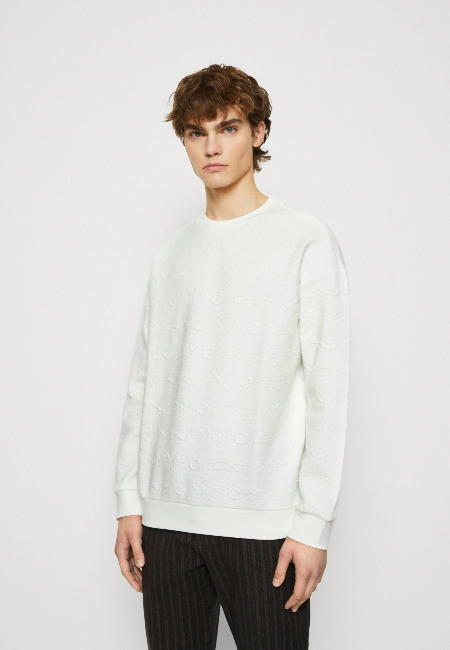 YOURTURN Tribal Embossed Unisex - Sweater - Off White 1 YOURTURN Tribal Embossed Unisex - Sweater - Off White