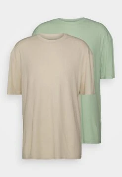YOURTURN Unisex 2 Pack - T-Shirt Basic - Offwhite/Light Green -Aanbiedingen Yourturn Winkel 385da18b020f4ae48131c78f1c3ddf07