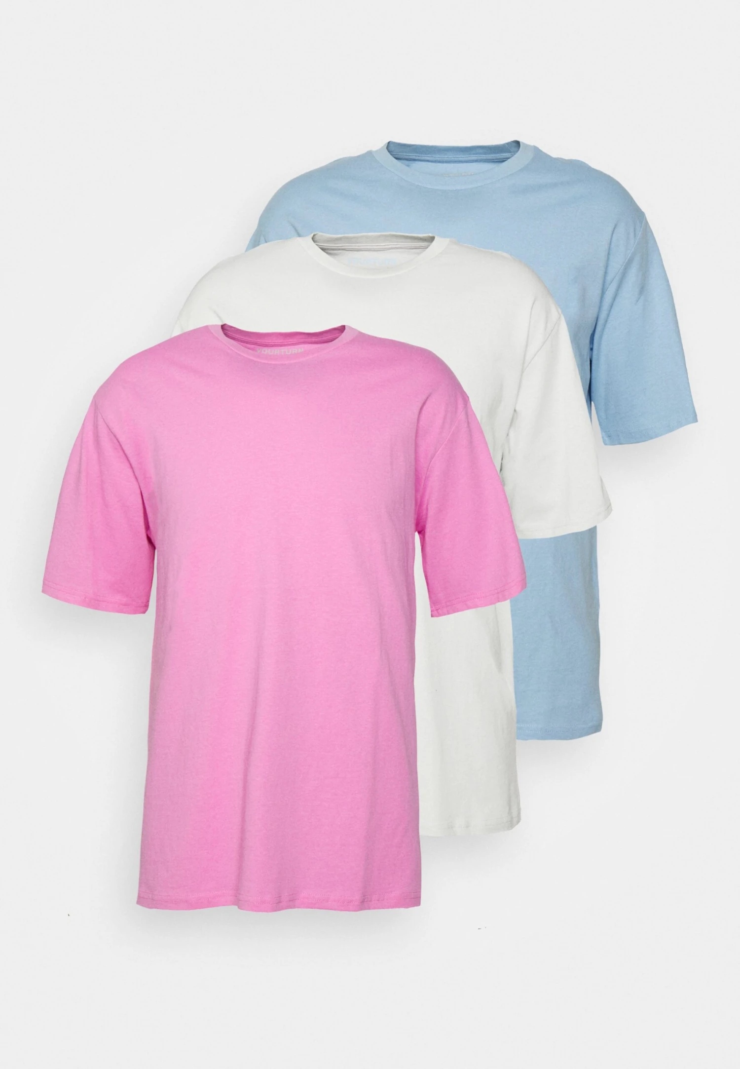 YOURTURN 3Pack Unisex - T-Shirt Basic - Light Blue/Grey/Pink 7 YOURTURN 3Pack Unisex - T-Shirt Basic - Light Blue/Grey/Pink - Afbeelding 7