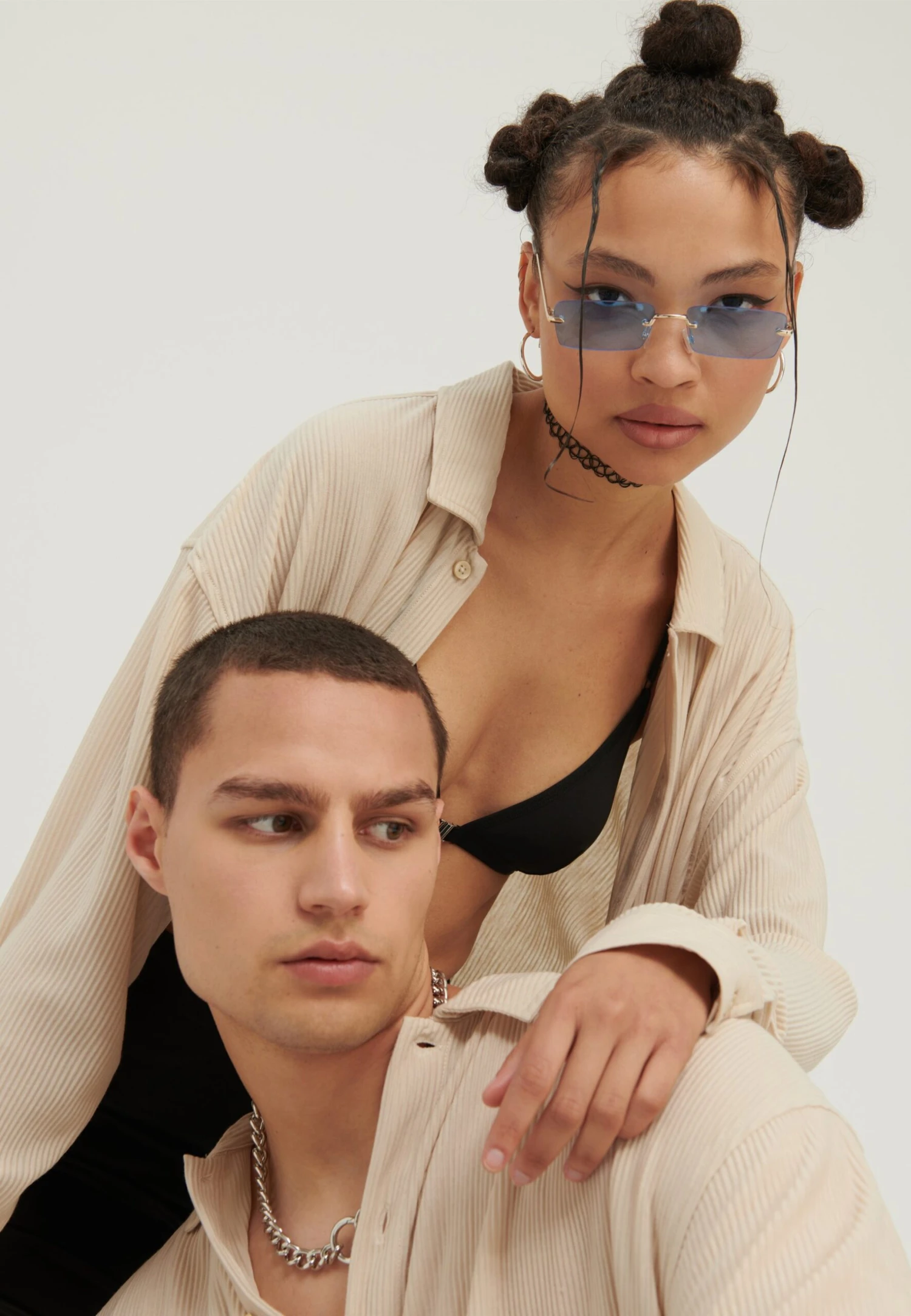 YOURTURN Unisex - Overhemdblouse - Beige 3 YOURTURN Unisex - Overhemdblouse - Beige - Afbeelding 3