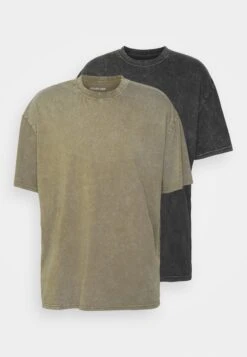YOURTURN 2 Pack Unisex - T-Shirt Basic - Black/Olive -Aanbiedingen Yourturn Winkel 87650e8a40104bc792f82977074a6138