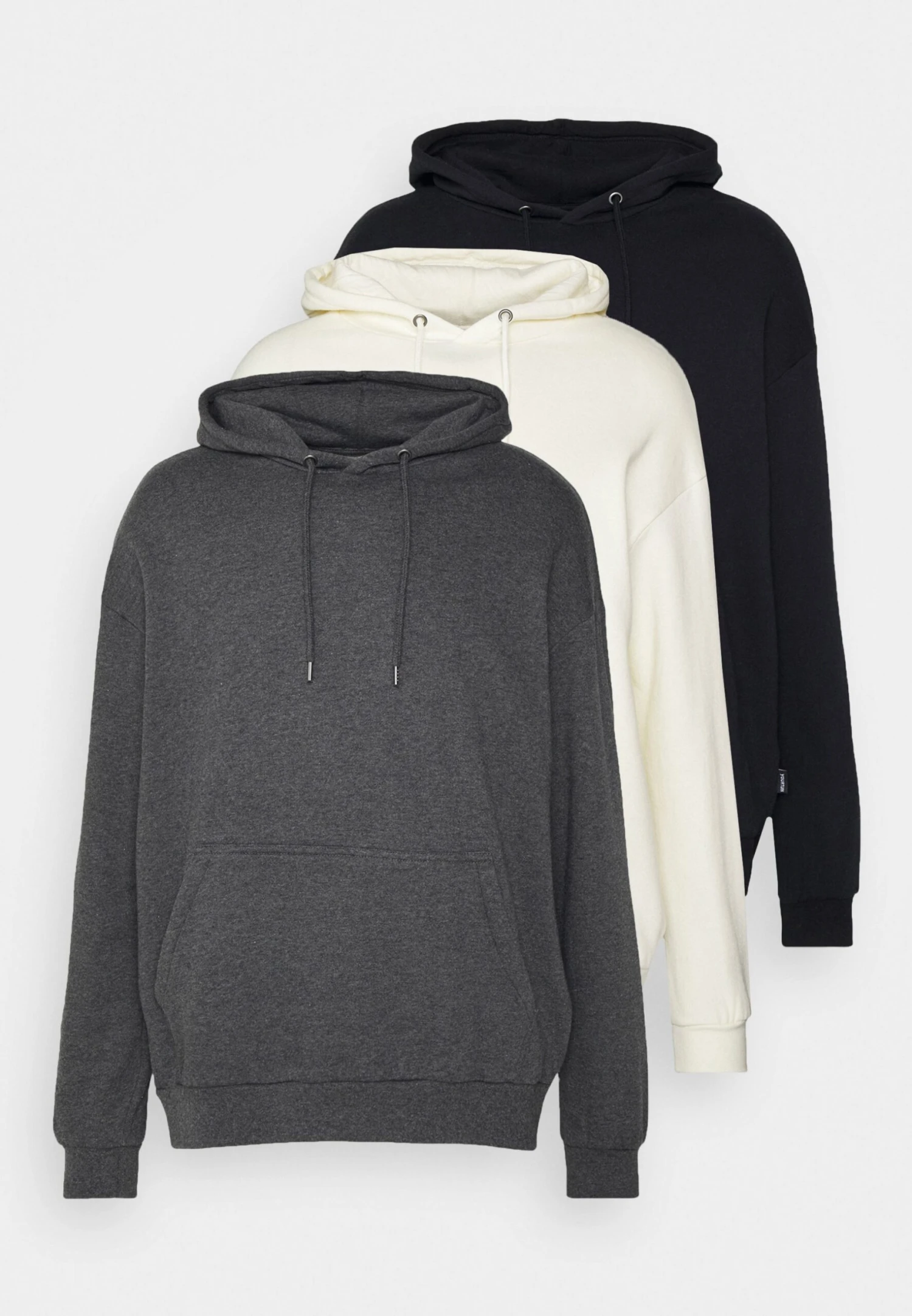 YOURTURN Unisex 3 Pack - Hoodie - Black/Mottled Dark Grey/Off White 6 YOURTURN Unisex 3 Pack - Hoodie - Black/Mottled Dark Grey/Off White - Afbeelding 6