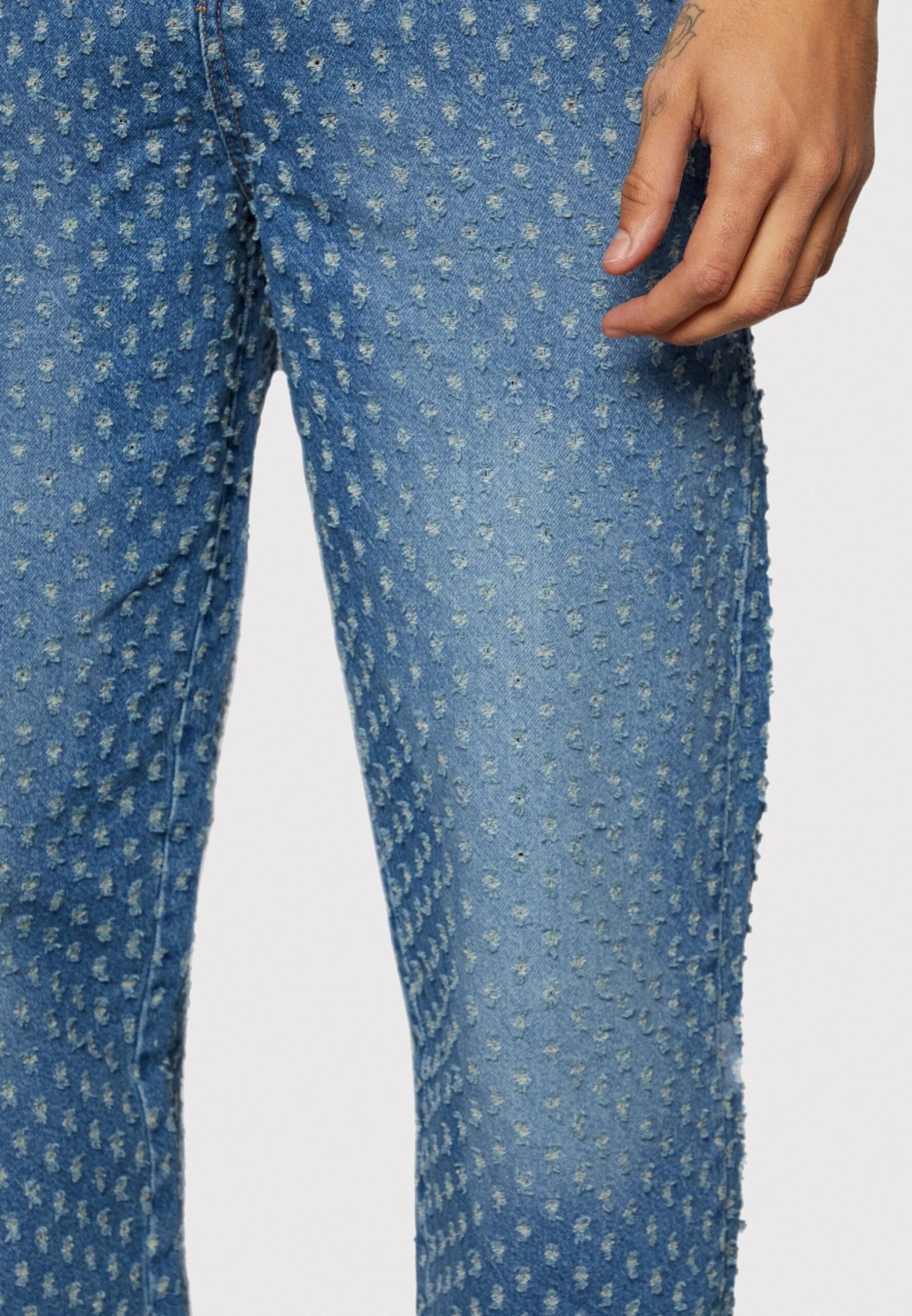 Phluid Project X Yourturn - Heavily Distressed - Relaxed Fit Jeans - Blue Denim 6 Phluid Project X Yourturn - Heavily Distressed - Relaxed Fit Jeans - Blue Denim - Afbeelding 6