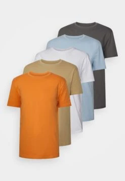 YOURTURN Unisex 5 Pack - T-Shirt Basic - White/Apricot/Light Blue -Aanbiedingen Yourturn Winkel ac01883394f243b19aa4c83fb52974fc