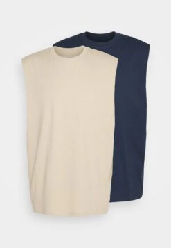 YOURTURN Unisex 2 Pack - Top - Beige/Dark Blue -Aanbiedingen Yourturn Winkel b55d40a197f94f29b51876acd9a8af53