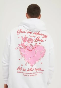 YOURTURN Heart Back Print Relaxed Hoodie Unisex - Hoodie - White -Aanbiedingen Yourturn Winkel ce0ba314ea484cd1bc8cf5b8dacbcec9