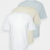 YOURTURN 3Pack Unisex - T-Shirt Basic - White/Off-White/Light Blue