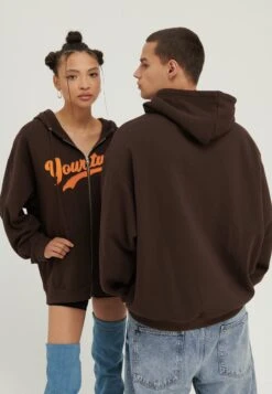 YOURTURN Unisex - Sweater Met Rits - Dark Brown -Aanbiedingen Yourturn Winkel defff32f62974a92bc7d6d90fe0389c3