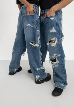 YOURTURN Unisex - Relaxed Fit Jeans - Light Blue Denim -Aanbiedingen Yourturn Winkel f02b5a86a60a43f285c66bf0972136a0